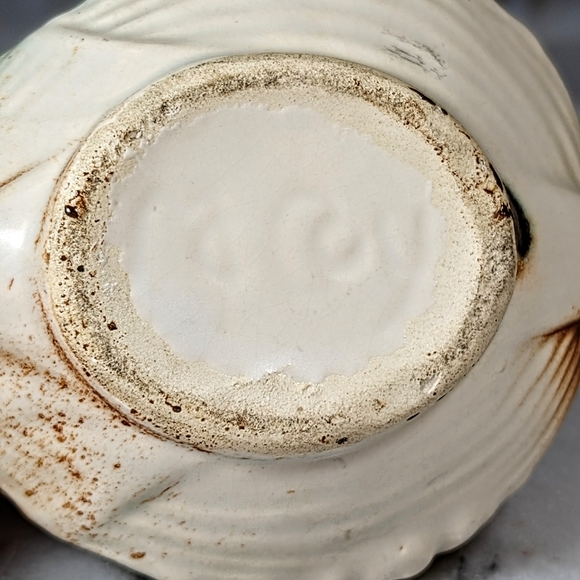 Vintage 1940s McCoy Daisy Pattern Green Sugar Bowl Pottery - Picture 6 of 10